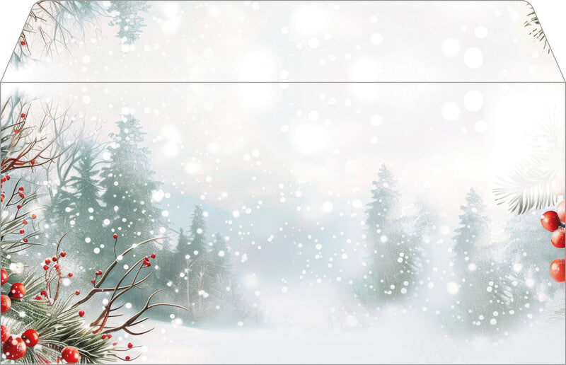 Sigel Weihnachts-Couvert C5/6 Scandinavian Snow, mehrfarbig, Nassklebung, 90 g/m², mit Innendruck – 25 Stk.