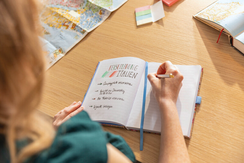 Sigel Notizbuch A5, liniert, Fadenheftung, Karton, 192 Seiten, 100 g/m² – mehrfarbig