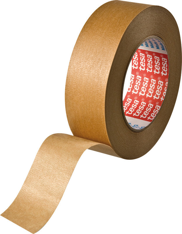 tesa Krepp-Abdeckband 4309 – 30 mm × 50 m, beige, für Maler- und Lackierarbeiten, temperaturbeständig bis 120°C