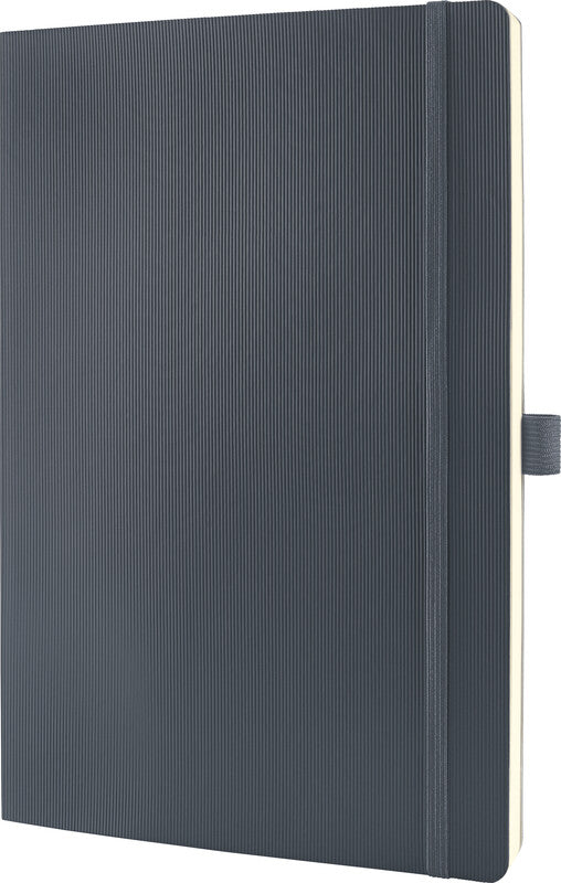Sigel Notizbuch Conceptum, liniert, Fadenheftung, Softcover, 194 Seiten, 80 g/m² – Softwave, dunkelgrau