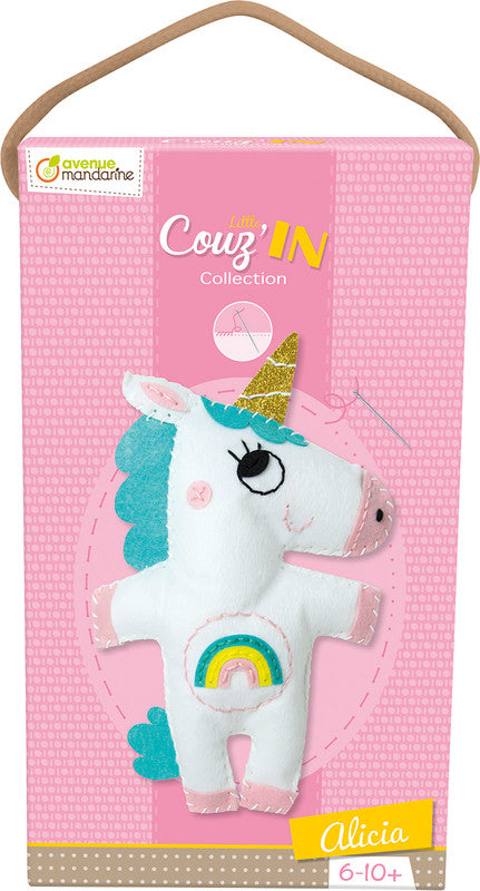 Avenue Mandarine – Bastelset Einhorn Alicia – 6–10 Jahre – 140 × 300 × 50 mm