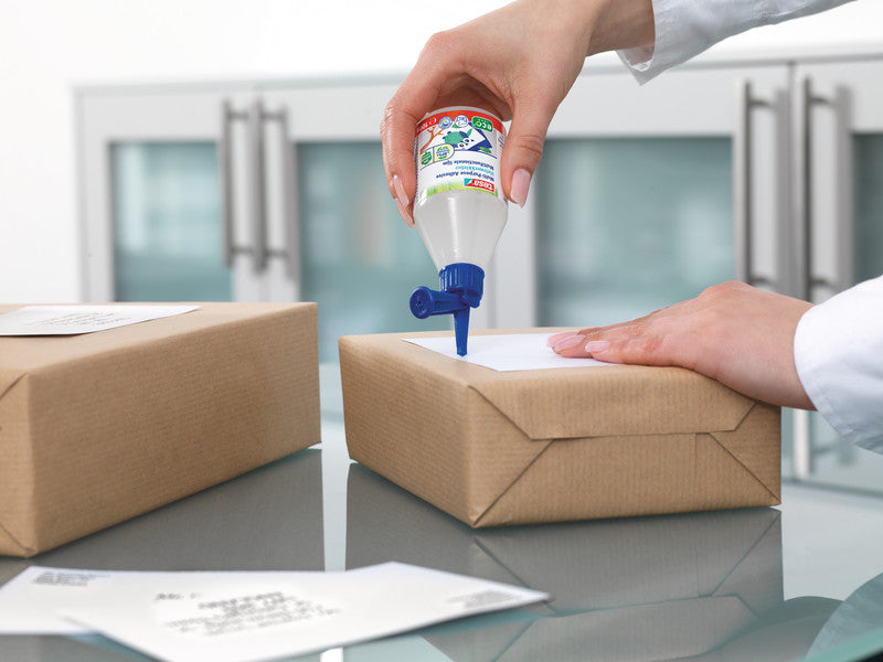 TESA Vielzweckkleber – permanent, transparent, lösungsmittelfrei, 100 g, für Papier, Fotos, Stoff und mehr