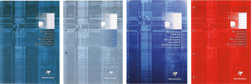 Clairefontaine Ringbuchblock A4, kariert, Leimbindung, 100 Blatt, 2-fach gelocht, 90 g/m² – blau