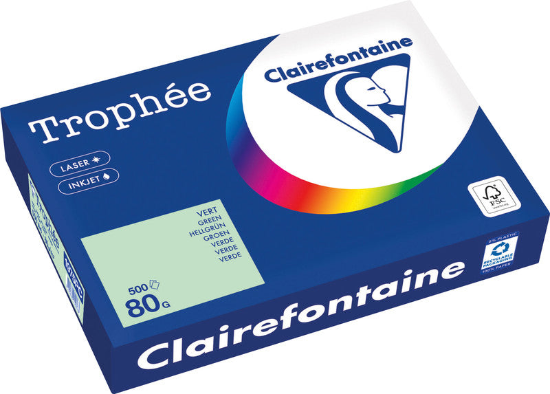 Clairefontaine Kopierpapier – A4, 80 g/m² – für Inkjet/Laser/Kopierer – FSC, EU Ecolabel – 500 Blatt