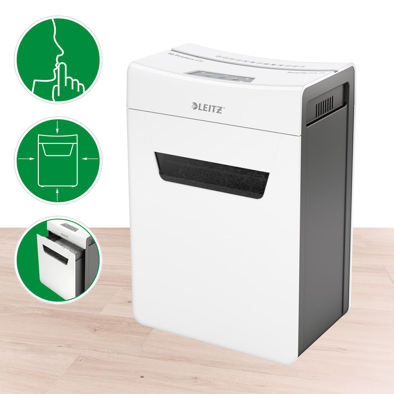 Leitz IQ 6M Protect Premium – Aktenvernichter, DIN P-5, Partikelschnitt 2 × 15 mm, 6 Blatt, 18 l, A4