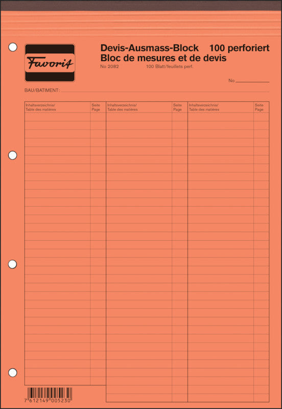 Favorit Formularblock – Deutsch, Französisch, 100 Blatt, A4