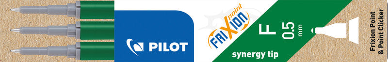 Pilot Rollerball-Mine FriXion – grün, 0,5 mm, löschbar, 3 Stk.