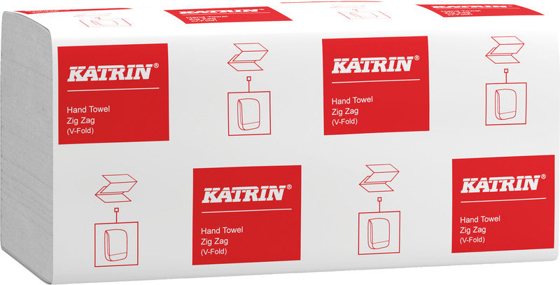 Katrin Falthandtuch – V-Falz, 1-lagig, Recycling-Zellstoff, Weiss, 232 × 230 mm, für Katrin Inclusive Medium