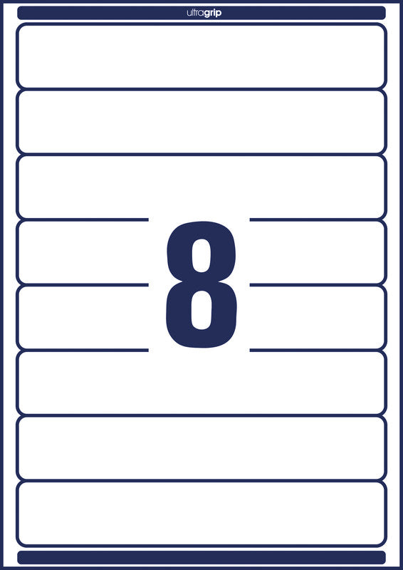 Avery Druckeretiketten, 32 mm × 192 mm, weiss, Papier, selbstklebend, 100 Blätter (800 Etiketten)