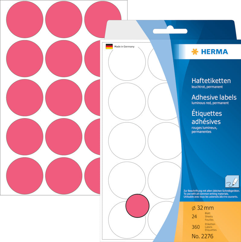 HERMA Schuletiketten – 25 × 40 mm, Abgerundete Ecken, 512 Stk, 32 Bogen, Papier, Permanent Haftend