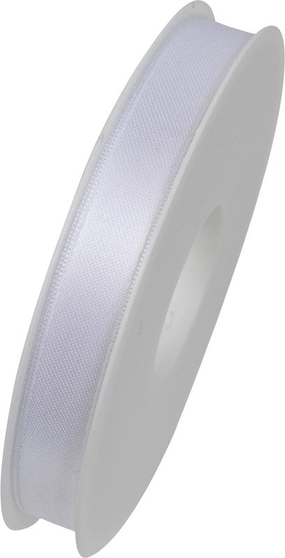 Goldina Geschenkband – Satin, echte Webkante – 15 mm × 3 m – Weiss