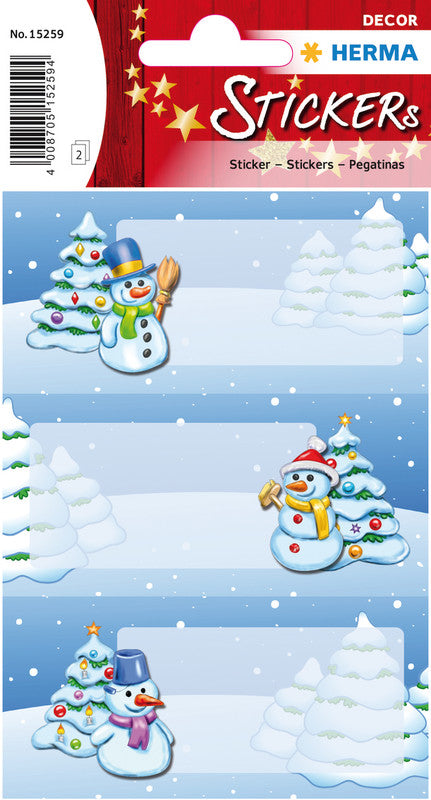 HERMA Schmucketiketten – Winterlandschaft – 6 Stück – permanent – mehrfarbig