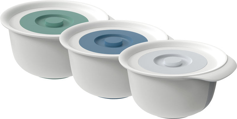 Rotho Rührschüssel Fresh – 4,0 l – mit Deckel & Henkel, spülmaschinenfest, BPA-frei – Kunststoff – Blau