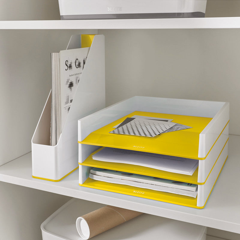 Leitz Briefkorb – Kunststoff, Weiss, Gelb, Serie 53611016