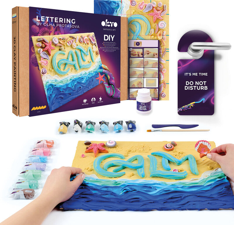 Okto sensory art Modelliermasse-Set (lufthärtend) – Leinwand 30 × 40 cm – ab 14 Jahren