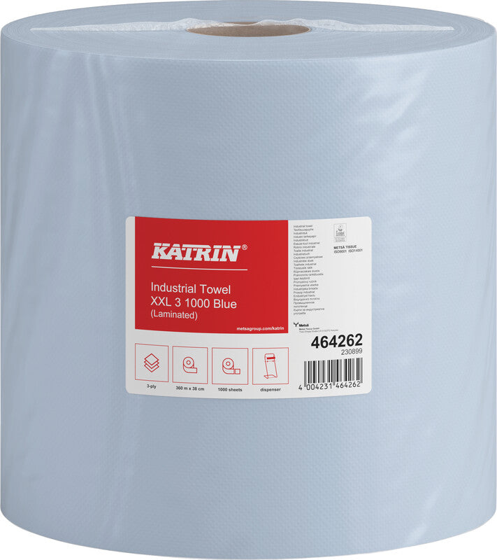 Katrin Putzrolle XXL 3 – 3-lagig – 38 × 38 cm – 1'000 Blatt – Blau
