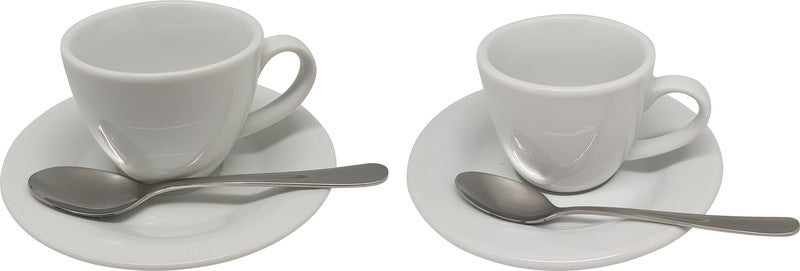 Noname Carlo Espressotassen-Set – 0,07 l, Porzellan, weiss, spülmaschinengeeignet, 18 Stück