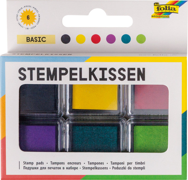 Folia Stempelkissen – 6er-Set, Kunststoff, 24 × 24 mm