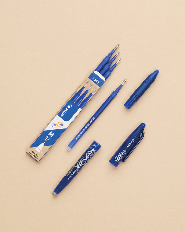 Pilot FriXion Ball Gelschreiber – blau, 0,7 mm, radierbar, Kappe, nachfüllbar