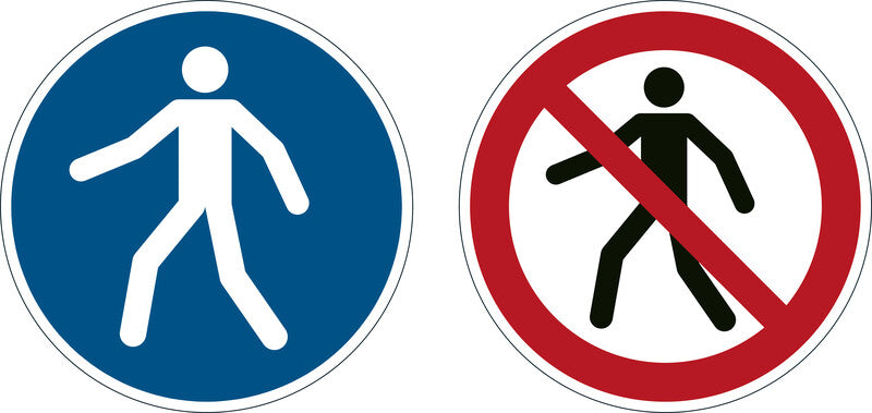 Durable Sicherheitskennzeichen Bodenmarkierung Für Fussgänger verboten – Ø 430 mm, Kunststoff, selbstklebend