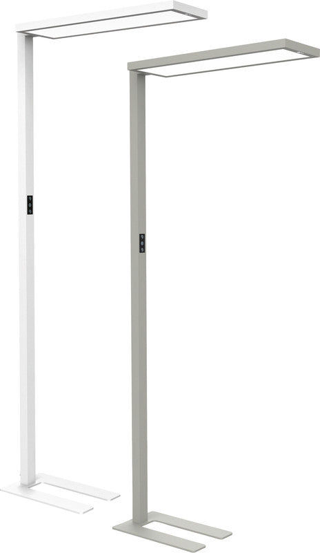 MAUL LED-Stehleuchte – Bewegungs- & Tageslichtsensor, dimmbar – 2700–5700 K – 15’150 lm – Silber