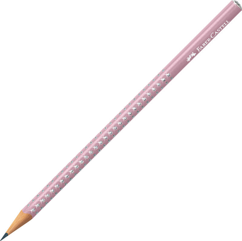 Faber-Castell Grip Sparkle Bleistift, Grip-Zone, B, Mine Ø 2 mm, farbig sortiert – Set