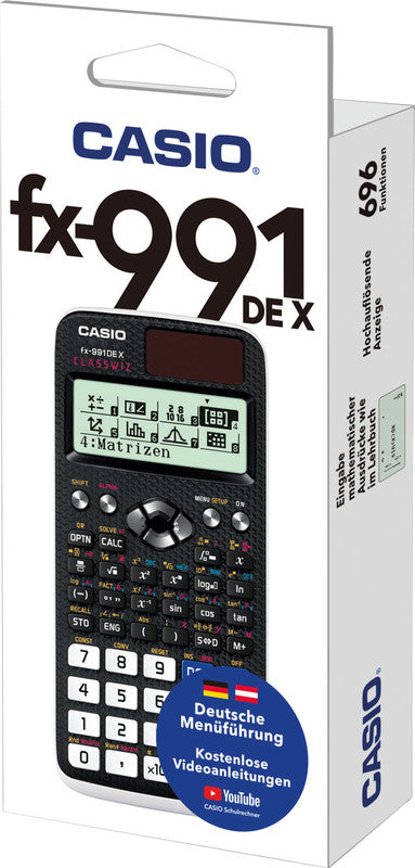 Casio Taschenrechner FX-991DE X ClassWiz – 17-stellig, LCD, Rundung, Solar + Batterie, 77×166×11 mm