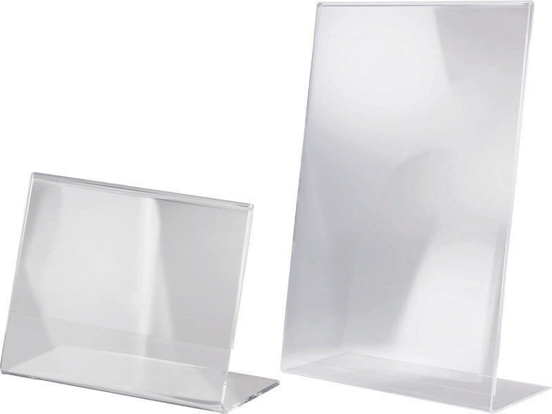 Sigel Tischaufsteller – für A5 hoch, transparent, Kunststoff, 150 × 65 × 215 mm
