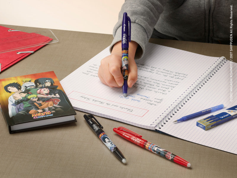 Pilot FriXion Ball Naruto Shippuden – Radierbarer Tintenroller mit Kappe, 0,7 mm, Blau, für Linkshänder