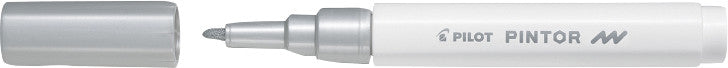 Pilot Pigment Marker Pintor – Rundspitze 0,9-1,5 mm – Silber/Gold – 2er-Set – Für dunkle Oberflächen geeignet
