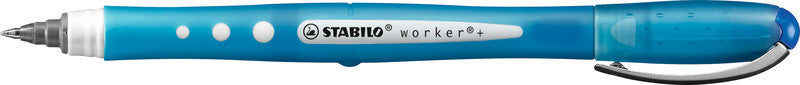 STABILO worker+ colorful – Tintenroller, mit Kappe, 0,5 mm, blau, für Linkshänder