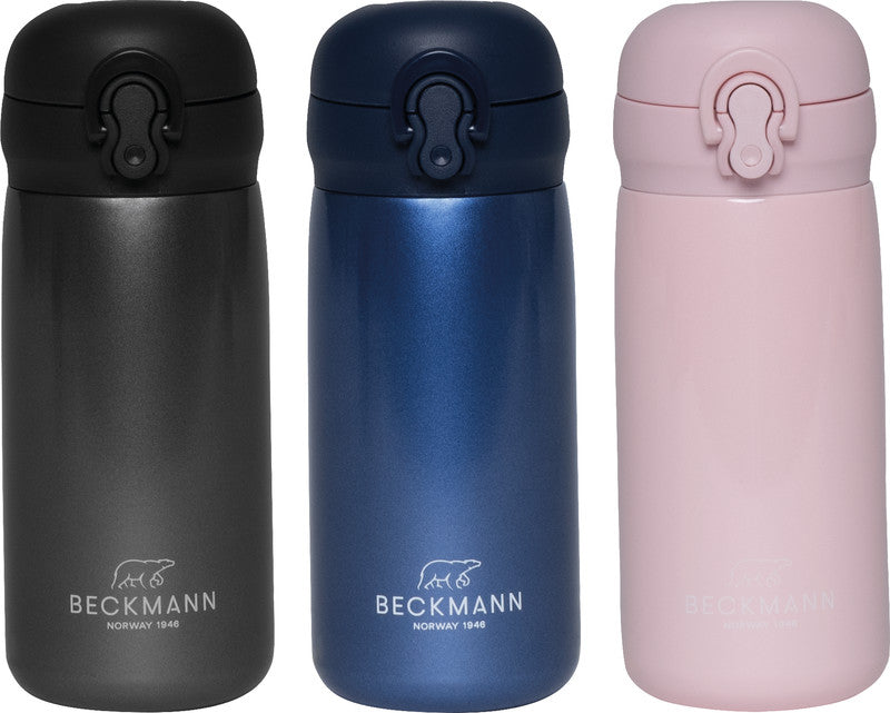 Beckmann Trinkflasche – 3,2 dl – Edelstahl, isoliert, Schraubverschluss – Pink