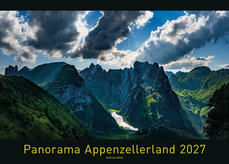 Appenzeller verlag Bildkalender Panorama Appenzell 2026 – 70 × 50 cm – d – mit Kartonrückwand, mit Aufhänger