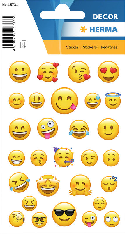 HERMA Schmucketiketten – Lovely Emojis – 87 Stück – permanent – mehrfarbig