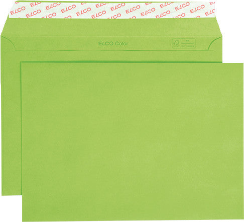 Elco Couvert C5, ohne Fenster, selbstklebend, intensivgrün, 100 g/m² – 250 Stk.