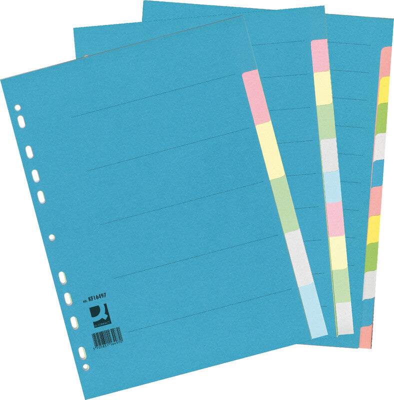 Connect Register – 12-teilig, Karton, farbig, unbedruckt, 11-fach gelocht, mit Indexblatt, für A4