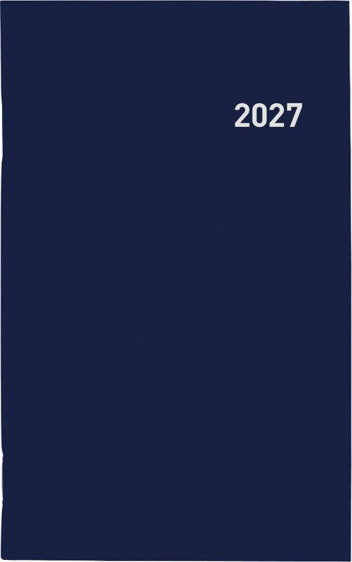 Biella Pratique Agenda – 1 Woche/1 Seite, gebunden, 8,7 × 13,6 cm, 2026, mehrsprachig, dunkelblau, PEFC