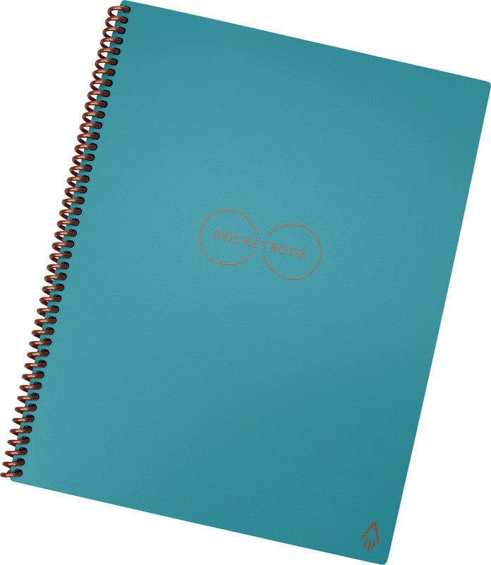 Rocketbook Spiralbuch, A4, punktkariert, Spiralbindung, Hardcover, 32 Seiten – türkis, für Rocketbook App