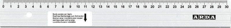 Arda Wandtafel-Lineal 40 cm – Aluminium, silber, mit Stahl-Schneidekante, rutschfest