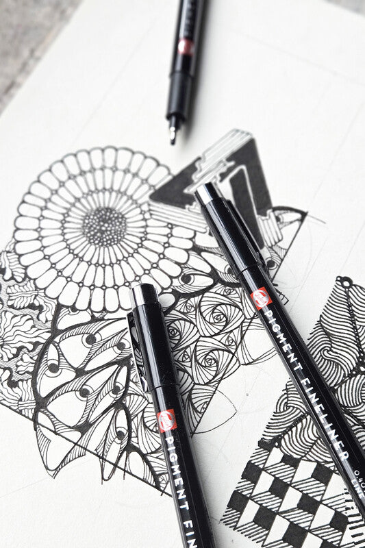 Talens Fineliner – 6er-Set – Schwarz – Wasserfest