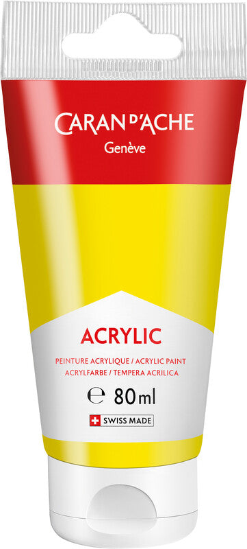 Caran d-Ache Caran d'Ache Acrylfarbe – Primärgelb – 80 ml (Tube) – für Leinwand, Stoff, Papier