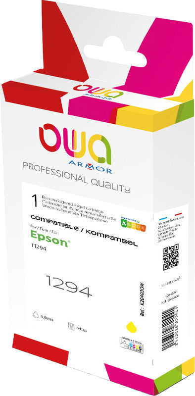 Owa Tintenpatrone T1291, schwarz, 12 ml, kompatibel – für Inkjetdrucker und Multifunktionsgeräte