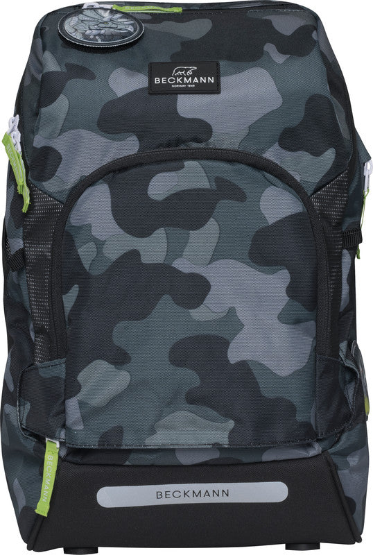 Beckmann Schulrucksack Active Air Flx – Camo Rex – mit Leuchteffekt – recycelte Materialien