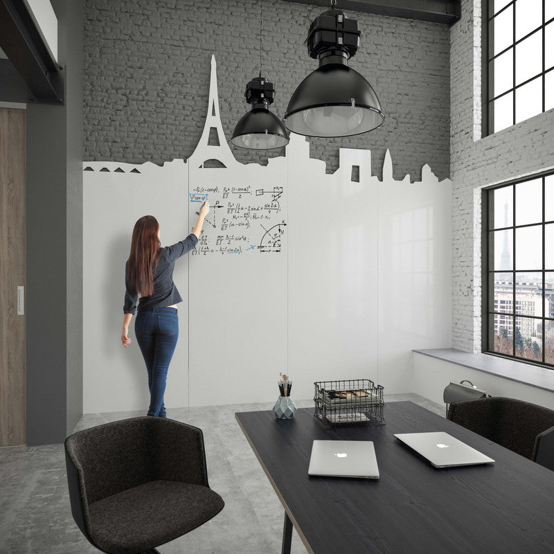 Berec Whiteboard – 118 × 88 cm, Emaille, magnetisch, Aluminiumrahmen, Wandmontage, inkl. Befestigungsset