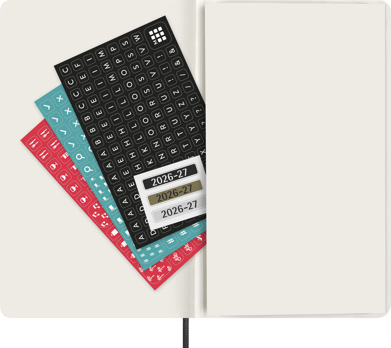 Moleskine Hardcover Wochenagenda – 1 Woche/2 Seiten, gebunden, 13 × 21 cm, Jan–Dez, 2027, schwarz, FSC