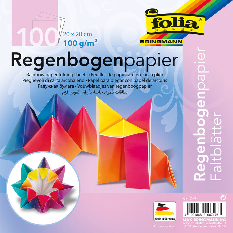 Folia Faltblätter – 200 × 200 mm – 100 g/m² – sortiert – 100 Blatt