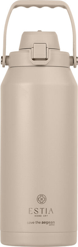 Estia Lift Isolierflasche 1,8 l – Doppelwandig 12 h heiss/12 h kalt, Edelstahl, Beige