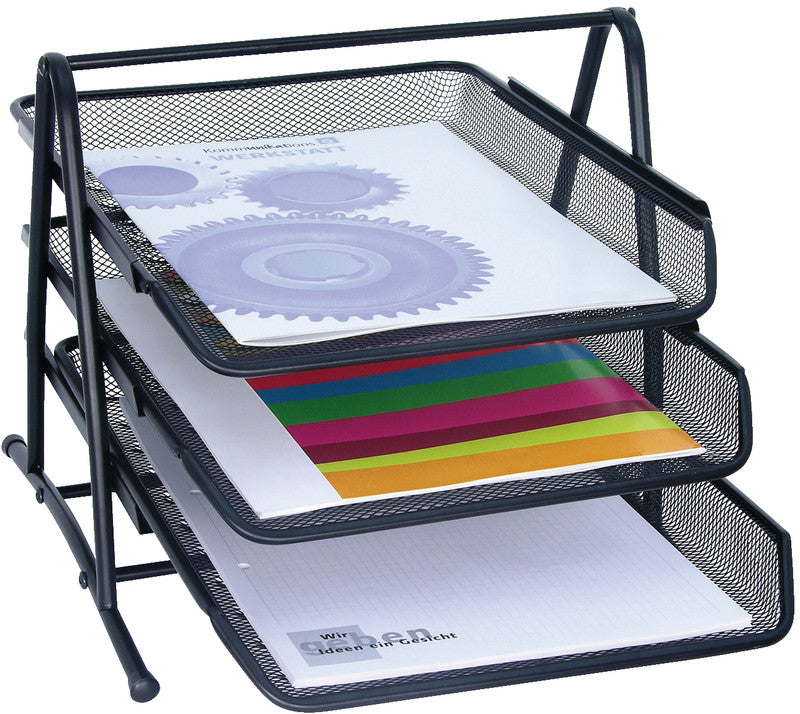 Wedo Briefkorb – Metall, für A4, C4, stapelbar, matt, silber, B 350 × H 270 × T 300 mm