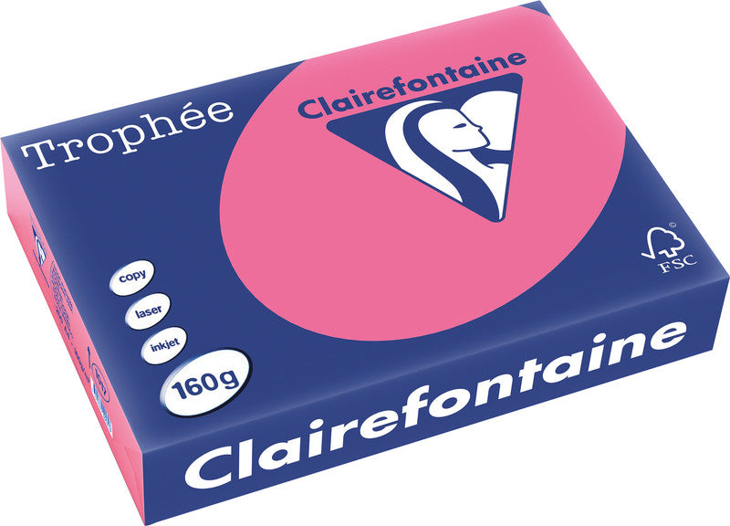 Clairefontaine A4, 160 g/m², Eosin – für Inkjet, Laser, Kopierer – FSC, EU Ecolabel – 250 Blatt