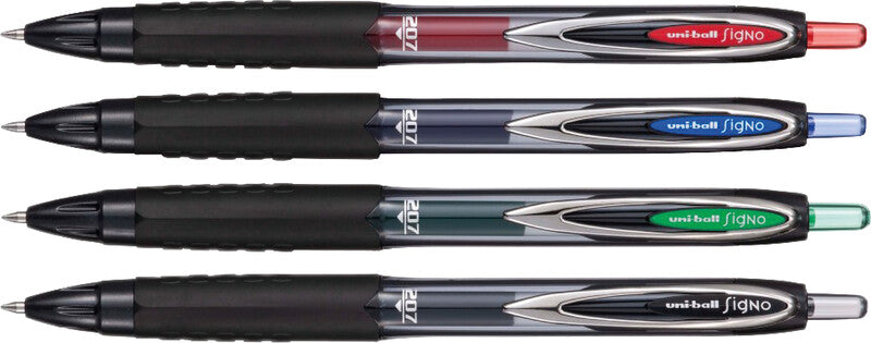 Uni-Ball Signo 207 ECO – Tintenroller, dokumentenecht, Druckmechanik, 0,4 mm, grün, für Linkshänder